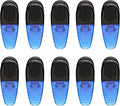 10 Magnetic Memo Holders Set - Large Clip, Plastic - TBlue
