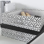 Soul & Lane Decorative Storage Boxes With Lids, Set of 3 Nesting Black and White Letter and Document Box Set for Photos, Scrapbooks, Keepsakes (Whimsical Triangles)