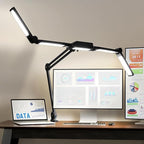 Neatfi (New Model) 3,000 Lumens LED Desk Lamp, Dimmable, 360 SMD LEDs, 30W, CRI 95, Adjustable Light Modes, Task Lamps for Home Office, Study Lamp, Desk Light Bar (CCT with Clamp, Black, 44 Inches)