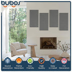 BUBOS 4 PCS Acoustic Panels,23.6''x11.8'' Fabric Soundproof Wall Panels,Self-adhesive Sound Absorbing Panels for Studios, Office, Home Theater,Fabric-Clad Grey