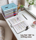 vfaejll A5 Lined Leather Journal Notebook,Hardcover Journal Set with Pen and Gift Box,100Pages 100gsm Thick Ruled Paper Daily Diary for Men Women School,Travel,Business,Work,Writing 5.9" X 8.4"