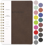 Spiral Notebook-5.75" x 8.125" College Ruled Journal with Inner Pockets and 160 Pages,PU Leather Cover Business Journal, Twin-Wire Binding Notebook Perfect for Office & Home School Supplies Coffee