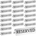 Aemygo 24 Pcs Metal Reserved Table Signs, Silver Table Top Reserved Sign for Restaurants, Double Sided Tent Guest Reservation Table Seat Sign for Wedding, Party, Ceremony, Events(5.91" x 3.15")