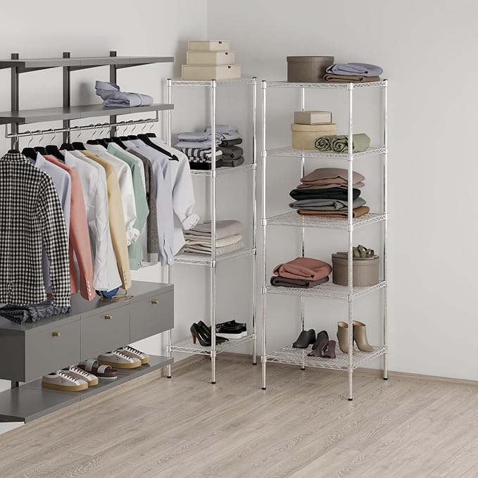 Regal Altair 24" Deep x 24" Wide x 74" Height Wire Shelving Kit | 5-Tier | NSF Commercial Storage Rack Unit