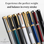 Ellington Pens Luxury Fountain Pen Set - Extra Fine Nib - Includes 3 Ink Cartridges, Refillable Ink Converter, Gift Box-Fountain Pens For Writing, Calligraphy, Journaling, Sketching (Crimson Blend)