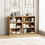 blini 3-Shelf Bookcase Wooden Bookshelves 33in Wide Floor Standing Display Storage Shelves Oak Bookcase for Home Office, Living Room, Bed Room