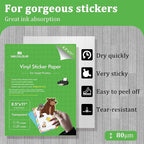MECOLOUR Clear Sticker Paper Printable Vinyl for Inkjet Printer-100 Sheets Transparent Sticker Paper