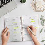 Asten Daily Undated Planner - To Do List Notebook With Hourly Schedule and Spiral Appointment Book for Men and Women, ADHD Work Planner With Inner Pocket, 8.3"x5.8", Pale Pink