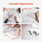 VEVOR 24 in x 150 ft Plotter Paper, 6 Rolls, 20 LB Bond, Architectural D/E, 2496 Sheets, White, Uncoated, Biodegradable, 94% Opacity, Ideal for CAD, Engineering, GIS Maps & Architectural Designs