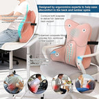 Ailuteie Lumbar Support Pillow(Pat. Pend) for Lower Back Pain Relief – Multi-Functional Ergonomic Lumbar Cushion, Reading Pillow for Office Chair, Car Seat & Sofa,Blush Pink