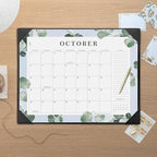 Cabbrix Desk Calendar 2026 with Desktop Mat, 21" x 16.5" Large Desk Calendar Covering January 2026 to December 2026, 12 Months Desktop Calendar for Home Office School Planning, Greenery