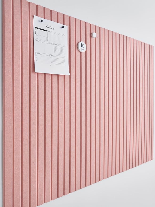 VIVELDA Large Bulletin Board 48"x36" - Office Wall Organizer to Replace your Old Cork Boards for Walls for Office Decor - 12-pack Felt Wall Panels for Use in Home Office Decor, Classroom Decor (Coral)