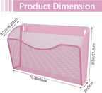 EasyPAG 3 Single Pocket Wall File Organizer, Mesh Hanging File Folder Organizer for Letter/A4 Size Folders, Wall Mounted Vertical Mail Holder for Paperwork, Office, Home, School, Pink