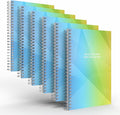 Custom Spiral Notebook Journals with a Rainbow Design 6 Colored Cover - 6 Pack of 5" x 8" – College Ruled, Hard Cover, 50 Sheets Per Book – For Journaling, Office, School Supplies, etc.