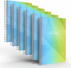 Custom Spiral Notebook Journals with a Rainbow Design 6 Colored Cover - 6 Pack of 5" x 8" – College Ruled, Hard Cover, 50 Sheets Per Book – For Journaling, Office, School Supplies, etc.