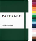 PAPERAGE Blank Journal Notebook, (Dark Green), 160 Pages, Medium 5.6 in x 8 in - 100 GSM Thick Paper – Hardcover Journaling Notebook for Work, School, Note Taking or Sketching