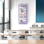 EasyPAG 10 Pocket Mesh Wall File Organizer, Hanging Paper Folder Holder with Classify Label, Vertical Wall Mount Mail Organizer for Office Home Classroom, Purple