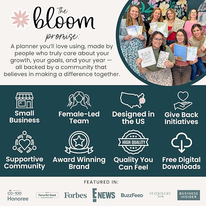 bloom daily planners 2026 Planner (January to December) - 8.5” x 11” Weekly & Monthly Dated Agenda Organizer Book with Stickers & Tabs - Flexible Soft Cover - Brilliant Brushstrokes