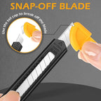 Lanties 300 Pcs Box Cutters Retractable Utility Knife Office Supplies 9mm Wide Blade Cutter Compact Razor Knife for Home Use(Black)
