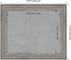 Amanti Art Grey Framed Magnetic Board 21x25 Small Vision Board for use with Magnets, 100% Metal Sheet to Display Items as Office Decor or for Home Organization in mudroom, Kitchen or Kids Room