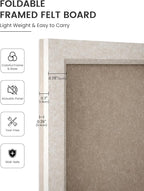 Fluxynara Felt Cork Board Alternative, Felt Bulletin Board 16" x 12" Oatmeal Frame with 8 Adhesive Tabs, Pin Board for Home Office, Classroom, Entryway, Kitchen Wall Decor—Deep Camel