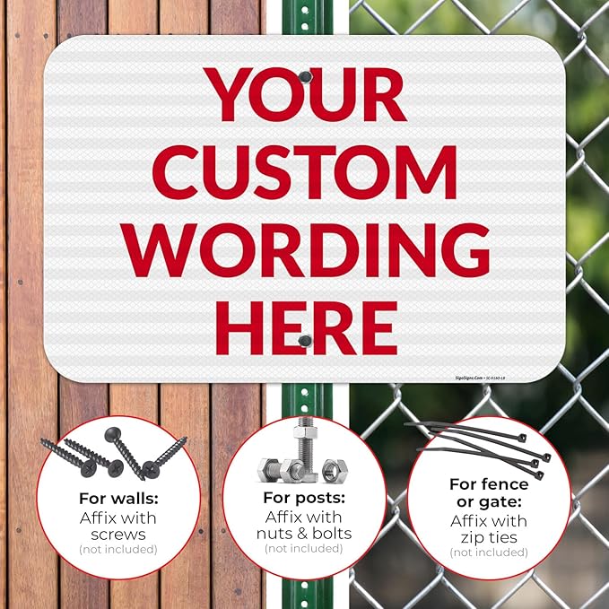 Custom Sign, Personalized Metal Signs, Customize for Office, Business, Workplace, Office, Home, Delivery Signs 12x18 Inches, 3M EGP Reflective .063 Aluminum, Fade Resistant, Made in USA by Sigo Signs