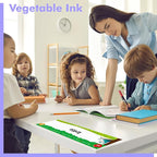40 PCS Desk Name Tags, Erasable, Reusable & Waterproof Desk Nameplates with Alphabet, Number Line 1-30 Traditional Manuscript Name Plate for Classroom School Student (12” x 3.5”)