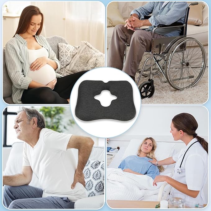 Gel Wheelchair Cushions for BedSores Prevention,Bed Sore Pad Cushion for Butt - Pain Relief for Long Sitting & Relieve Sciatica, Back, Tailbone, Pressure Sore and Ulcer Pain for Pregnant and Elderly