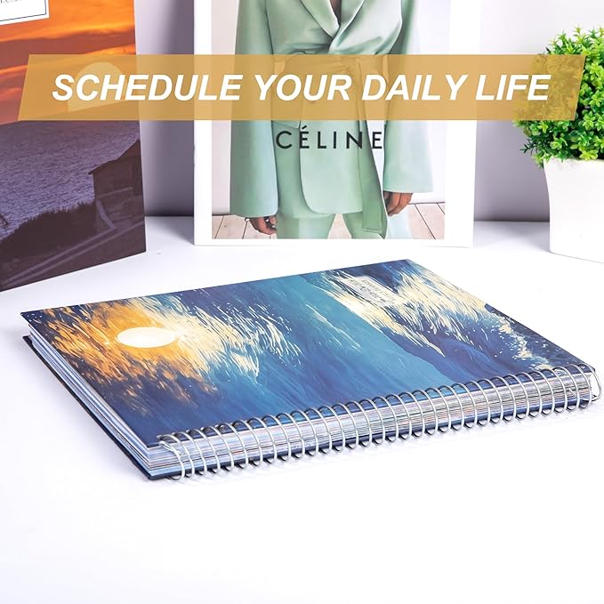 CAGIE 2026 planner weekly and monthly: 12 Months Jan 2026 - Dec 2026 Hardcover Yearly Daily Planner 2026 monthly planner 8.5 x 11, Large Spiral Bound Calendar Planner for Women Weekly Agenda with Tabs Stickers, Sea