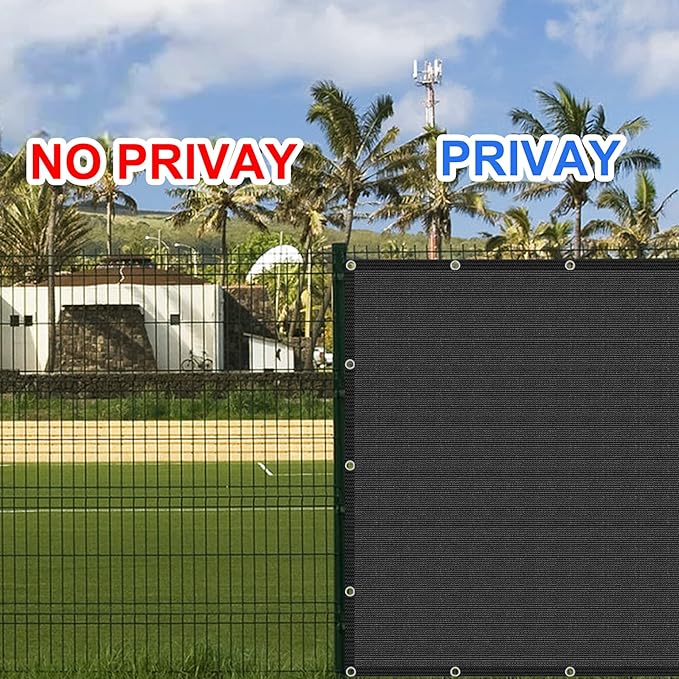 Black 8' x 18' Fence Privacy Screen Commercial Outdoor Backyard Shade Windscreen Mesh Fabric