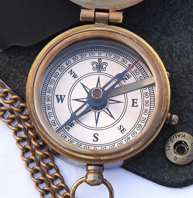 A S Handicrafts Engraved Compass Gift for First Communion, Baptism, Religious Gifts for Men, Confirmation, Missionary