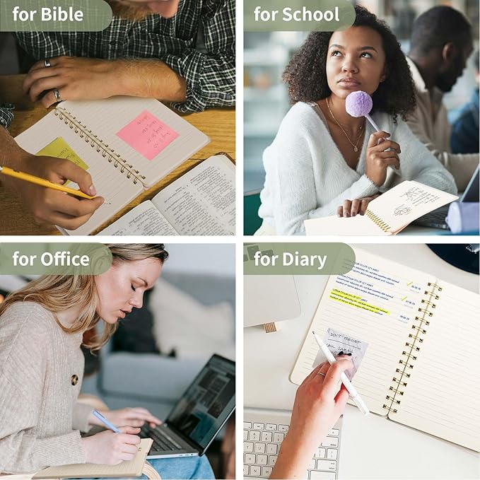 Spiral Notebook-5.75" x 8.125" College Ruled Journal with Inner Pockets and 160 Pages,PU Leather Cover Business Journal, Twin-Wire Binding Notebook Perfect for Office & Home School Supplies Army Green