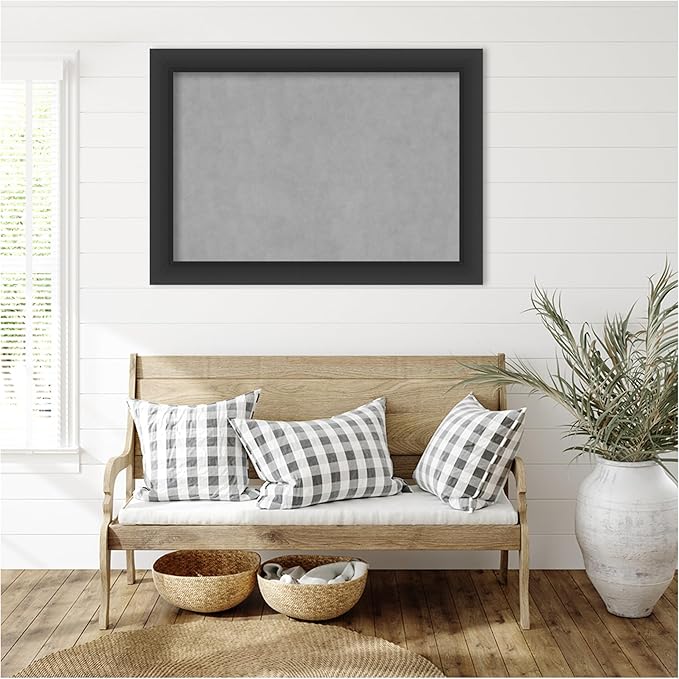Amanti Art Black Framed Magnetic Board 29x41 Large Vision Board for use with Magnets, 100% Metal Sheet to Display Items as Office Decor or for Home Organization in mudroom, Kitchen or Kids Room