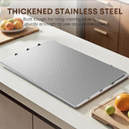 KORVOS Stainless Steel Cutting Board, 304 Stainless Steel Cutting Boards for Kitchen, Upgraded Anti-Scratch & Anti-Slip Surface, Large Metal Board for Meat Fruits Vegetables Baking, 23.6" x 19.6"