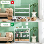 HCHQHS Bookshelf, 4-Tier Industrial Bookcase, White Open Book Shelf, Freestanding Tall Bookshelves with Metal Frame