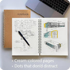 le vent 2-Pack A4 Dot Grid Spiral Notebooks - 8.5 x 11 Dotted Journals with 200 Pages of Premium 100gsm Thick Ink-Proof Paper - Large Bullet Journal for Writing, Sketching, and Work