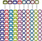 Blulu 80 Pcs Key Labels Key Color Covers Caps Tags Covers Set Plastic Keys Identifier Rings Toppers for Tags Organization House, 2 Styles(Vintage Color)