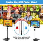 4Pack Sign Stand for Display 8.5 x 11, Adjustable Poster Stand for Table Top & Floor, Floor Standing Sign Holder, Signage Stands for Business, Tradeshow, Store, Farm Display Stands