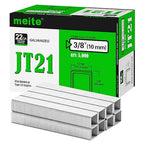 meite JT21 Staples, 3/8 Inch Galvanized Fine Wire Staples for Staple Gun - 5,000 Counts, 7/16" Crown JT21 Staple Refill, Ideal for Upholstery, Crafts, Furniture