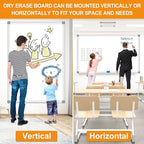 H-Qprobd Large White Board Dry Erase Board for Wall 72"X40" Magnetic Whiteboard with Long Pen Tray, Presentation Dry Erase Boards for Office, Classroom, School, Home