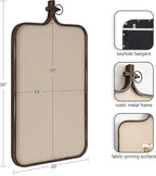 Kate and Laurel Yitro Modern Farmhouse Metal Rectangle Decorative Pinboard, 20 x 35, Rustic Bronze, Industrial Rectangular Bulletin Board with Unique Ornamental Crown