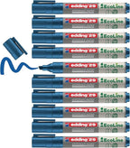 edding 29 Ecoline whiteboardmarker - blauw - 10 whiteboardstiften - beitelpunt 1 - 5 mm - boardmarker uitwisbaar - voor whiteboard, flipchart, magneetbord, prikbord, memobord - sketchnotes - navulbaar