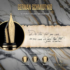 Scriveiner Silver Chrome Fountain Pen - Stunning Luxury Pen, Real Gold Finish Schmidt Gilded Nib (Medium), Best Pen Gift Set for Men & Women, Professional, Executive Office, Nice Pens