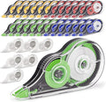 JEFURE 30 Pcs Colorful Correction Tape, 39.4 Ft White Wrong Out Tear-Resistant Bulk, Instant Corrections Easy To Use Applicator for School, Office, Note Taking, Journal (Tape Width 0.2 in, Clear)
