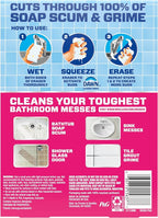 Mr. Clean Magic Eraser Sponge, Bathroom Cleaner, Shower Cleaner, Tub Cleaner, Soap Scum Remover, Bathroom Cleaning Supplies, Dawn Cleaning Power with Lemon Scent, 2 in 1 Bath, 5ct