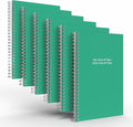 Custom Spiral Notebook Journals with a Green Colored Cover - 6 Pack of 5" x 8" – College Ruled, Hard Cover, 50 Sheets Per Book – For Journaling, Office, School Supplies, etc.