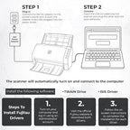 Fi-8170 Professional High Speed Color Duplex Document Scanner - Network Enabled, Scanner High Volume with Power Adapter + USB 3.2 Cable + Microfiber Cloth Included