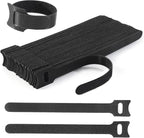 Nettbe Reusable Cable Ties, 60 PCS 8 Inches Adjustable Cord Straps Wire Organizer Cord Wrap and Hook Loop Cable Management