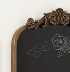Kate and Laurel Arendahl Arch Chalkboard; Gold; 19 x 31; Framed Arched Ornate Vintage Magnetic Chalkboard for Unique Display; Decoration; and Organization