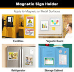 VAIIGO 5Packs Magnetic Frames for Refrigerator - 8.5x11 Magnetic Sign Holder with Metal Surface - File/Paper/Document Holder & Photos/Picture/Poster Frame for Home/Office (Silver)